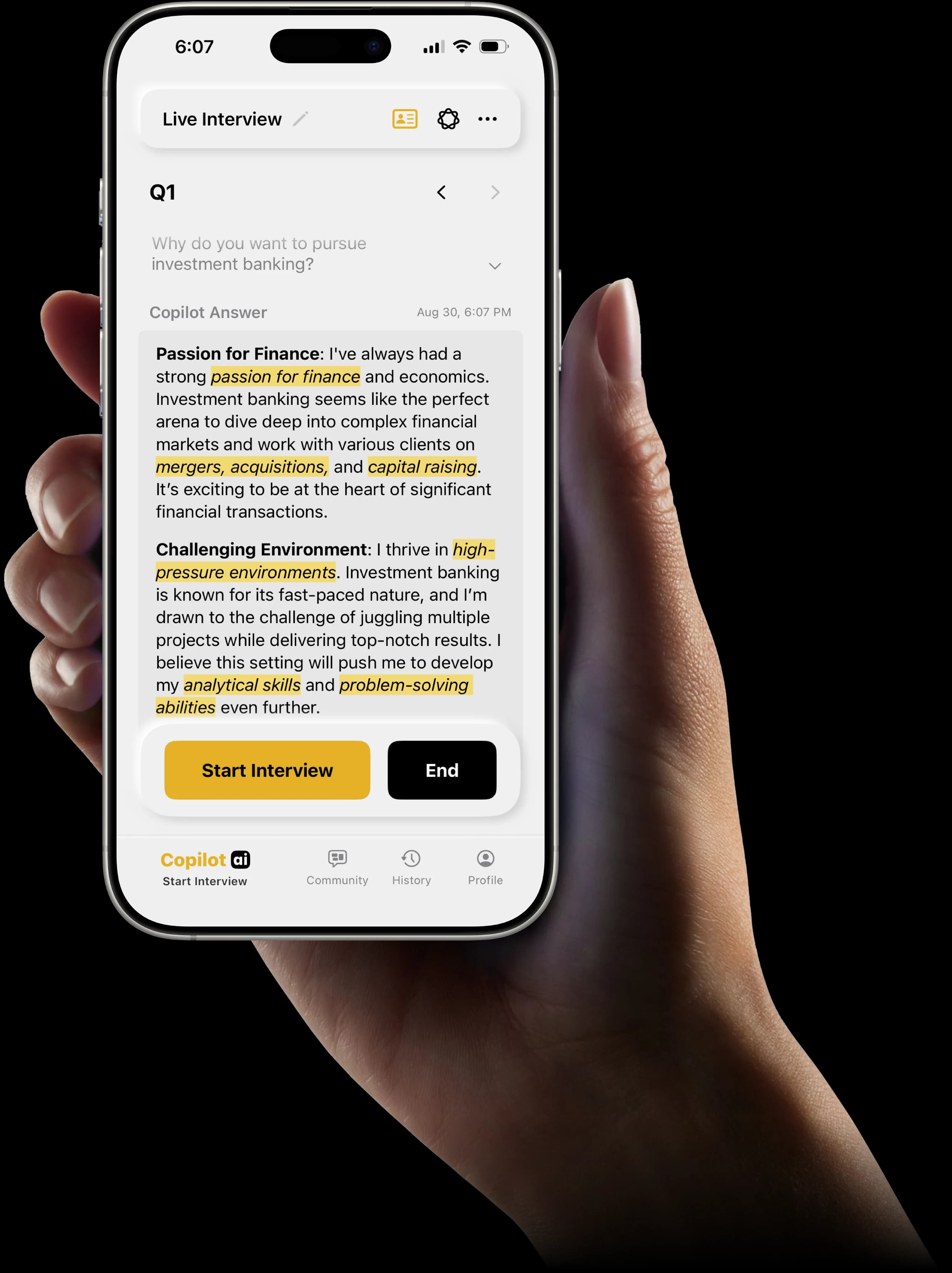 Interview Pilot App Screenshot